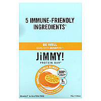 Протеиновые батончики JiMMY!, Be Well Bars With Benefits, Immune Citrus Burst, 12 Protein Bars, 1.58 oz (45 g)