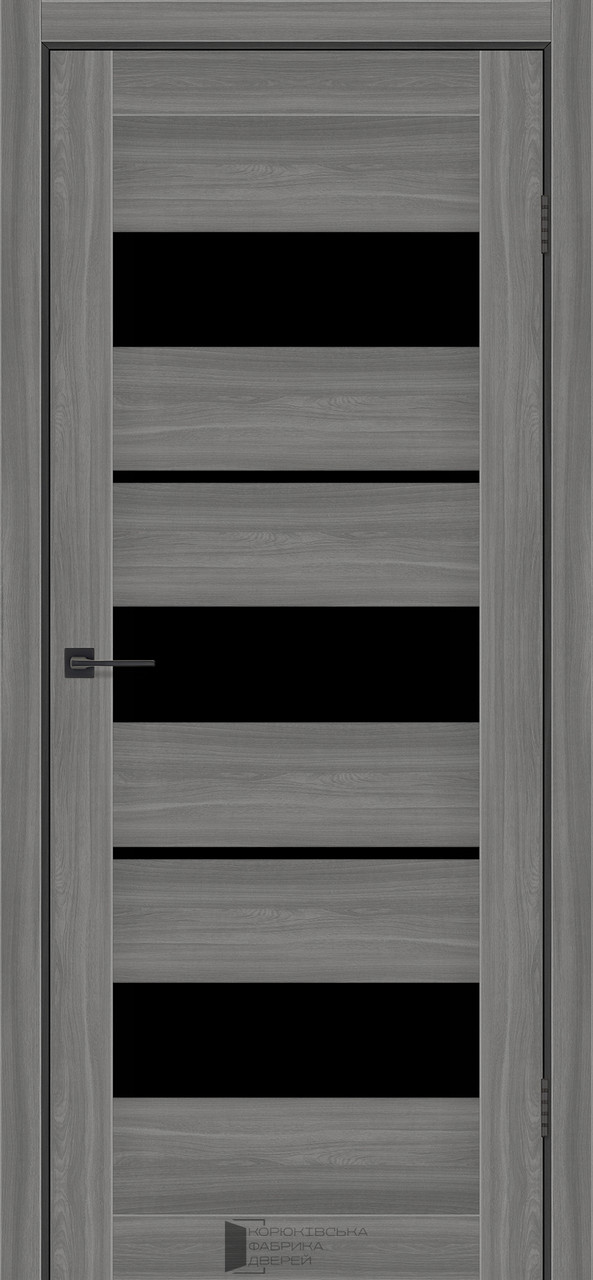 Двері міжкімнатні КФД/ KFD Flora Шимо антік (з чорним склом), фото 1