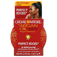 Гель для укладки волос Creme Of Nature, Argan Oil From Morocco, Perfect Edges, Hair Gel, 2.25 oz (63.7 g)