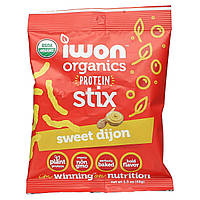 Протеиновые снеки Iwon Organics, Organics Protein Stiix, Sweet Dijon белок, 8 мешков из 42 г (1,5 унции)
