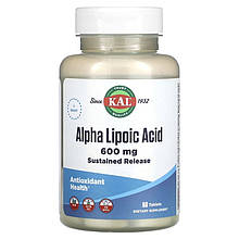 Альфа-ліпоєва кислота KAL "Alpha Lipoic Acid" тривалого вивільнення, 600 мг (60 таблеток)