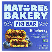 Батончики для перекуса Nature's Bakery, Fig Bar, Blueberry, 6 Twin Packs, 2 oz (57 g) Each Доставка від 14