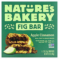 Батончики для перекуса Nature's Bakery, Fig Bar, Apple Cinnamon, 6 Twin Packs, 2 oz (57 g) Each Доставка від