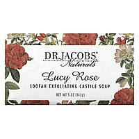 Кастильское мыло Dr. Jacobs Naturals, Loofah Exfoliating Castile Bar Soap, Lucy Rose, 5 oz (142 g) Доставка