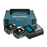 Набір акумуляторів Makita DC18RC + 2 x BL1850B 18V 5,0 Ah (зарядний пристрій + 2 акумулятори), Box