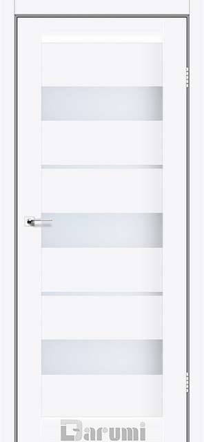 Міжкімнатні двері Дарумі/ Darumi Marsel Білий матовий (зі склом сатин)
