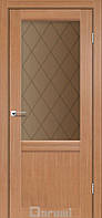 Межкомнатные двери Даруми/ Darumi Galant GL-01 дуб натуральный (со стеклом бронза)