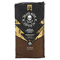 Кофе средней степени обжарки Death Wish Coffee, The World's Strongest Coffee, Whole Bean, Medium Roast, 16 oz