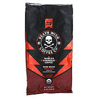 Кофе тёмного способа обжаривания Death Wish Coffee, The World's Strongest Coffee, Whole Beans, Dark Roast, 16