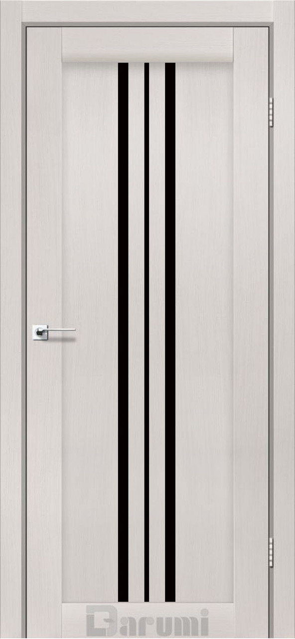 Міжкімнатні двері Дарумі/ Darumi Stella Дуб ольс (з чорним склом)