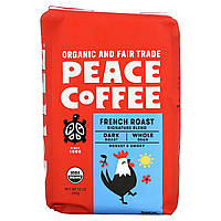 Кофе тёмного способа обжаривания Peace Coffee, Organic French Roast, Dark Roast, Whole Bean, 12 oz (340 g)