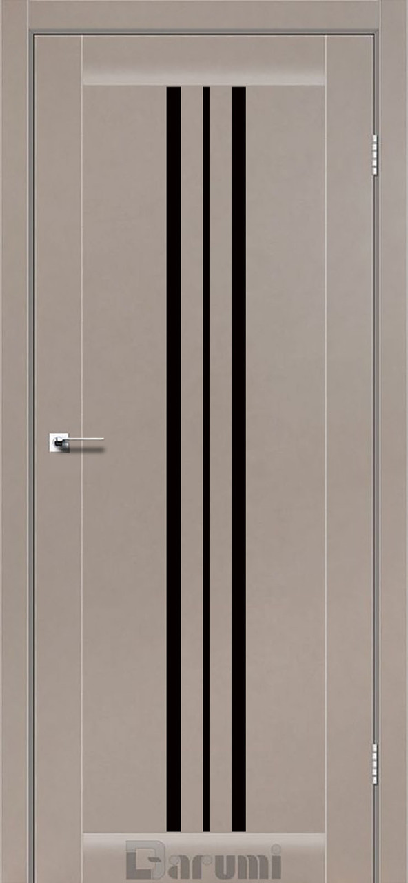 Міжкімнатні двері Дарумі/ Darumi Stella Сірий краст (з чорним склом)