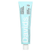 Зубная паста без фтора Davids Natural Toothpaste, Premium Toothpaste, Whitening + Antiplaque, Natural