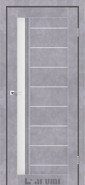 Міжкімнатні двері Дарумі/ Darumi Bordo Сірий бетон (зі склом сатин)