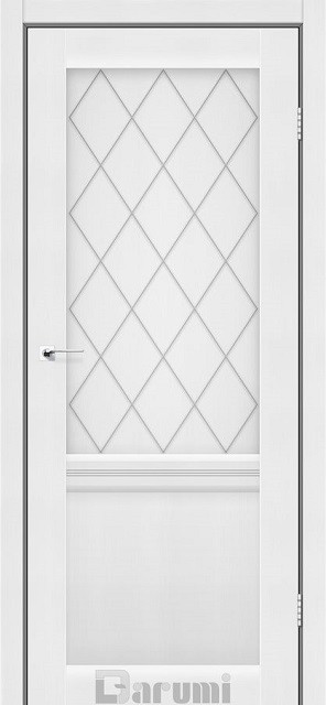 Міжкімнатні двері Дарумі/ Darumi Galant GL-01 Білий матовий (скло сатин D1)