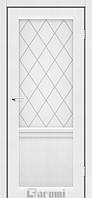Міжкімнатні двері Дарумі/ Darumi Galant GL-01 Білий матовий (скло сатин D1)