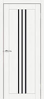 Двери межкомнатные Doors Smart C049 Дуб меренго ПВХ (с черным стеклом)