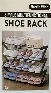 Полиця для взуття Simple Multifunctional Rack (Чорна) 4 рівні