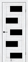 Двери межкомнатные КФД/ KFD Palmira Бук шале ПВХ (с черным стеклом)