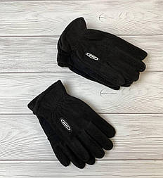 Чоловічі чорні зимові тридові рукавички на хутрі