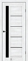 Двери межкомнатные КФД/ KFD Grand Бук шале ПВХ (с черным стеклом)