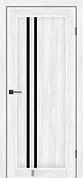 Двери межкомнатные КФД/ KFD Prague Бук шале ПВХ (с черным стеклом)