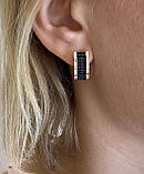 Срібні жіночі сережки з золотими вставками 0315.10, фото 2