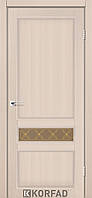 Двери межкомнатные Korfad CL-07 Дуб беленый (стекло бронза с рисунком M1/М2)