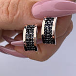 Срібні жіночі сережки з золотими вставками 0315.10, фото 3