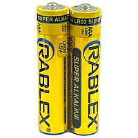 Батарейка щелочная Rablex Super Alkaline LR03, ААА, 1.5V, трей 2 шт.