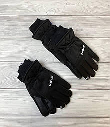 Чоловічі чорні зимові теплі рукавички з начосом