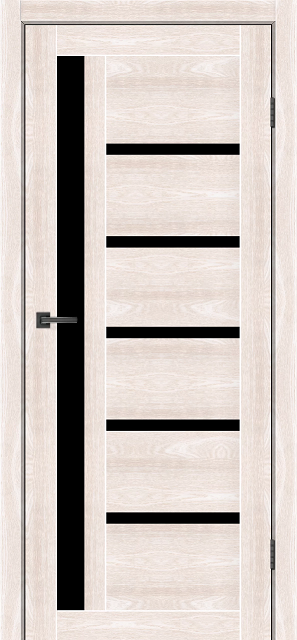 Двері міжкімнатні MSDoors Orlean Дуб шампань (з чорним склом)