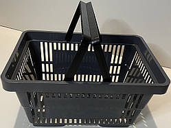 Кошик пластиковий купівельний 22 (20) л, кошик для покупок сірого кольору