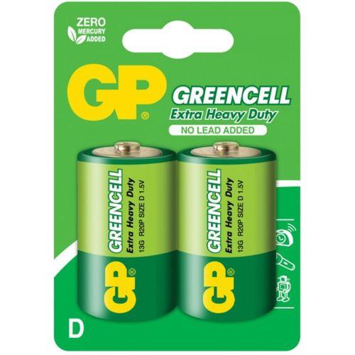 Батарейка сольова GP 13G-U2 Greencell R20 D (блістер)