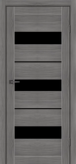 Двері міжкімнатні MSDoors Vegas Бук сталевий (з чорним склом)