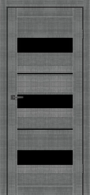 Двері міжкімнатні MSDoors Vegas Сільвер (з чорним склом)