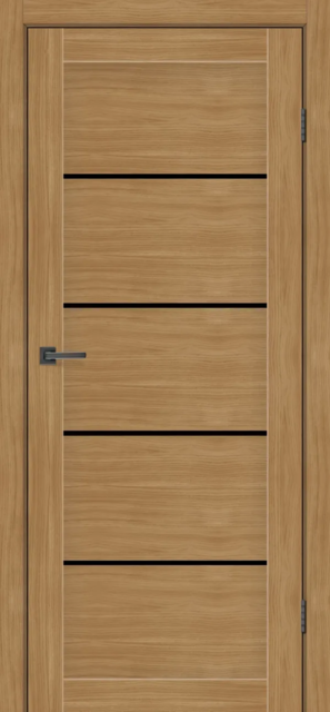 Двері міжкімнатні MSDoors Montana Дуб золотий (з чорним склом)