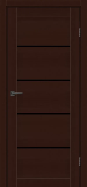 Двері міжкімнатні MSDoors Montana Горіх темний (з чорним склом)