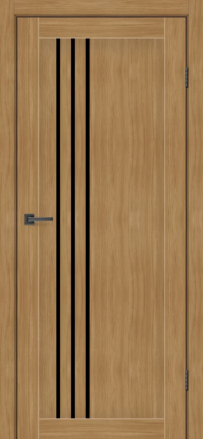 Двері міжкімнатні MSDoors Nevada Дуб золотий (з чорним склом)