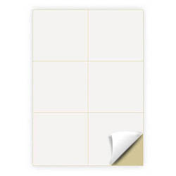 Папір самоклеючий напівматовий А4 (100 листів) розділений на 6 наклейок з розміром 105х99 мм для Нової Пошти, біла