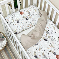 Сменный комплект постельного белья детский, 120*60см, Зайчики на лестнице