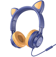 Наушники HOCO W36 Cat ear headphones with mic / Синий