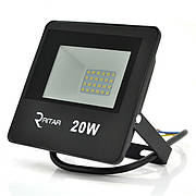 Прожектор SLIM LED RITAR RT-FLOOD20A, 20W, SMD2835, IP65, 1600Lm, 6500K (100%), Ra>70, 113*86.5*28mm, Black
