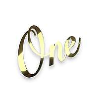 Торцевий топпер "ONE" 12х9 см, золото