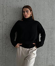 Жіночий светр машинного в'язання — чудова якість із вирізом на одне плече оверсайз Туреччина, фото 3