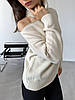 Жіночий светр машинного в'язання — чудова якість із вирізом на одне плече оверсайз Туреччина, фото 2