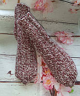В'язані зимові шкарпетки для дітей з візерунком Коси, ручна робота 33-34 розмір