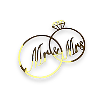 Торцевий топпер "Mr-Mrs" 12х8 см, золото