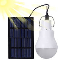 Портативна лампа із сонячною батареєю — лампочка туристична USB із сонячною зарядною панеллю