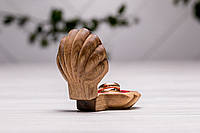 Деревянная шкатулка - коробочка для свадебных колец «Ракушка» Свадебные аксессуары